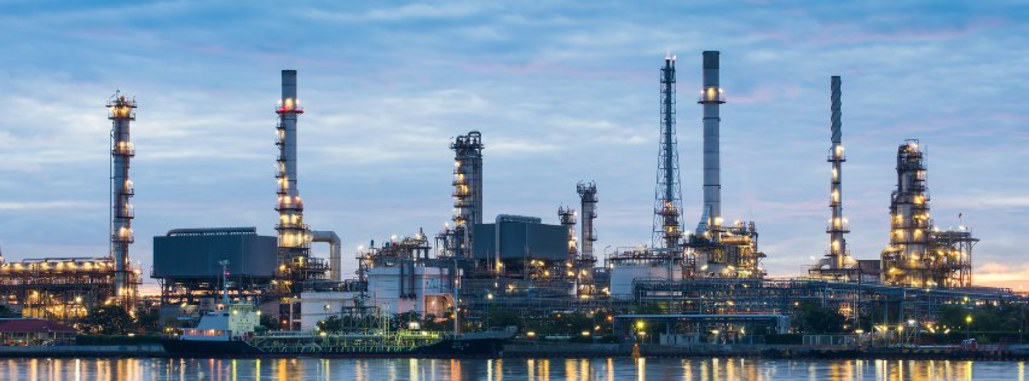 Chemical plant at twilight