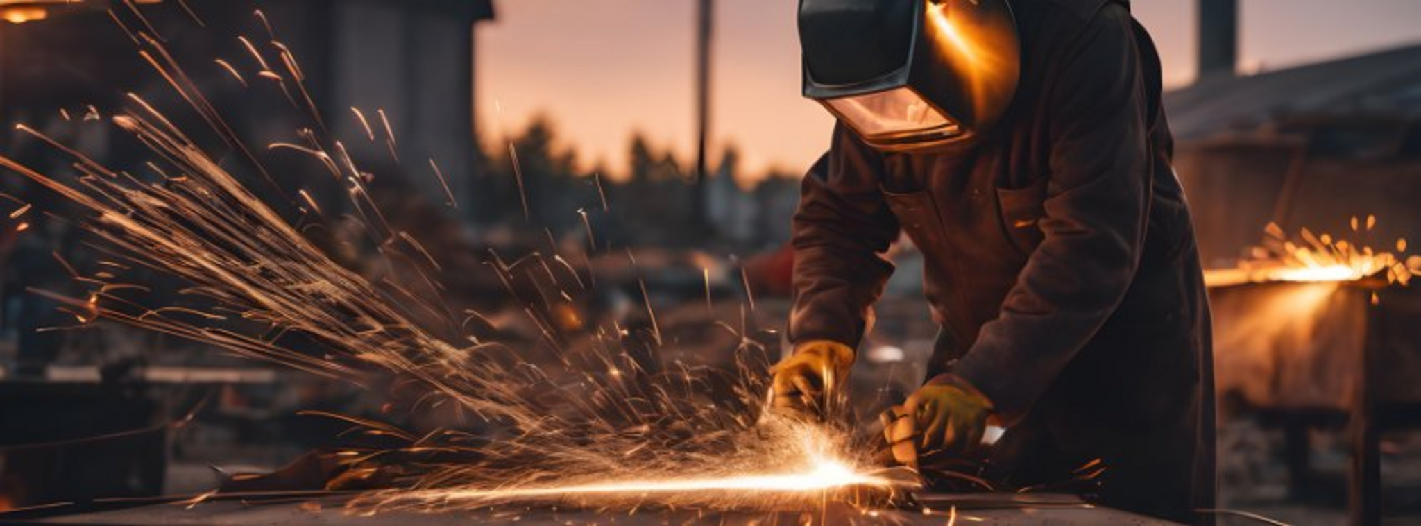 Industrial welder at work
